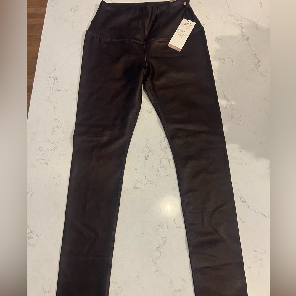 Brown Faux Leather Leggings